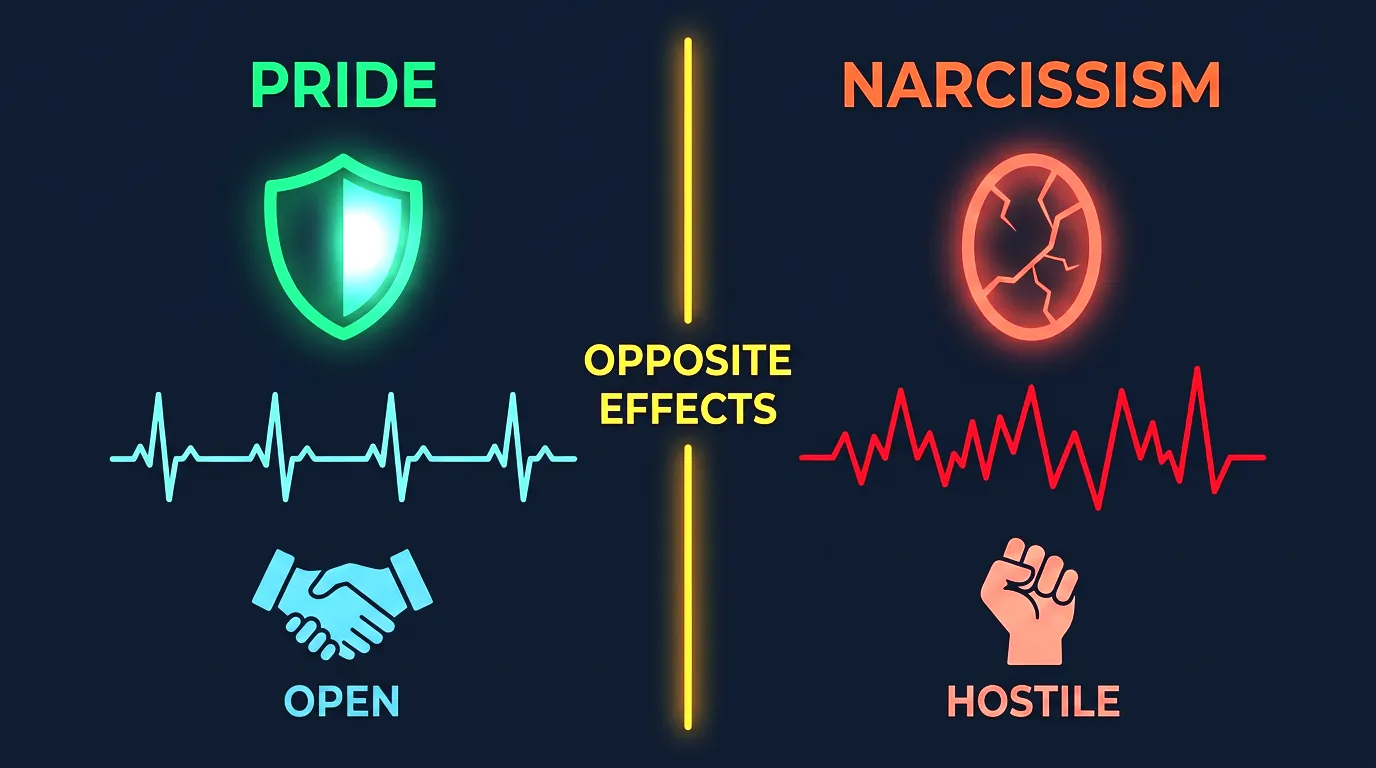 The difference between healthy group pride and collective narcissism shown through key psychological traits