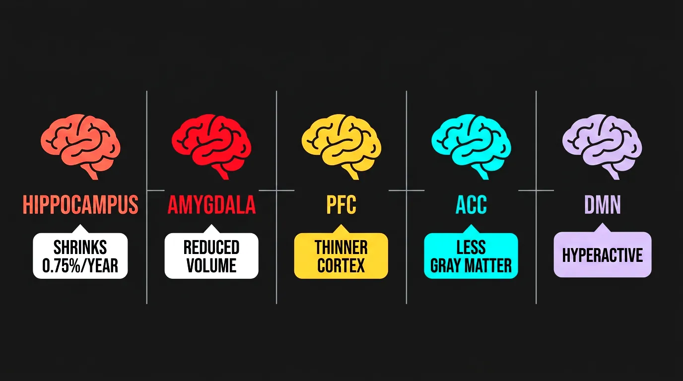Brain regions affected by chronic loneliness