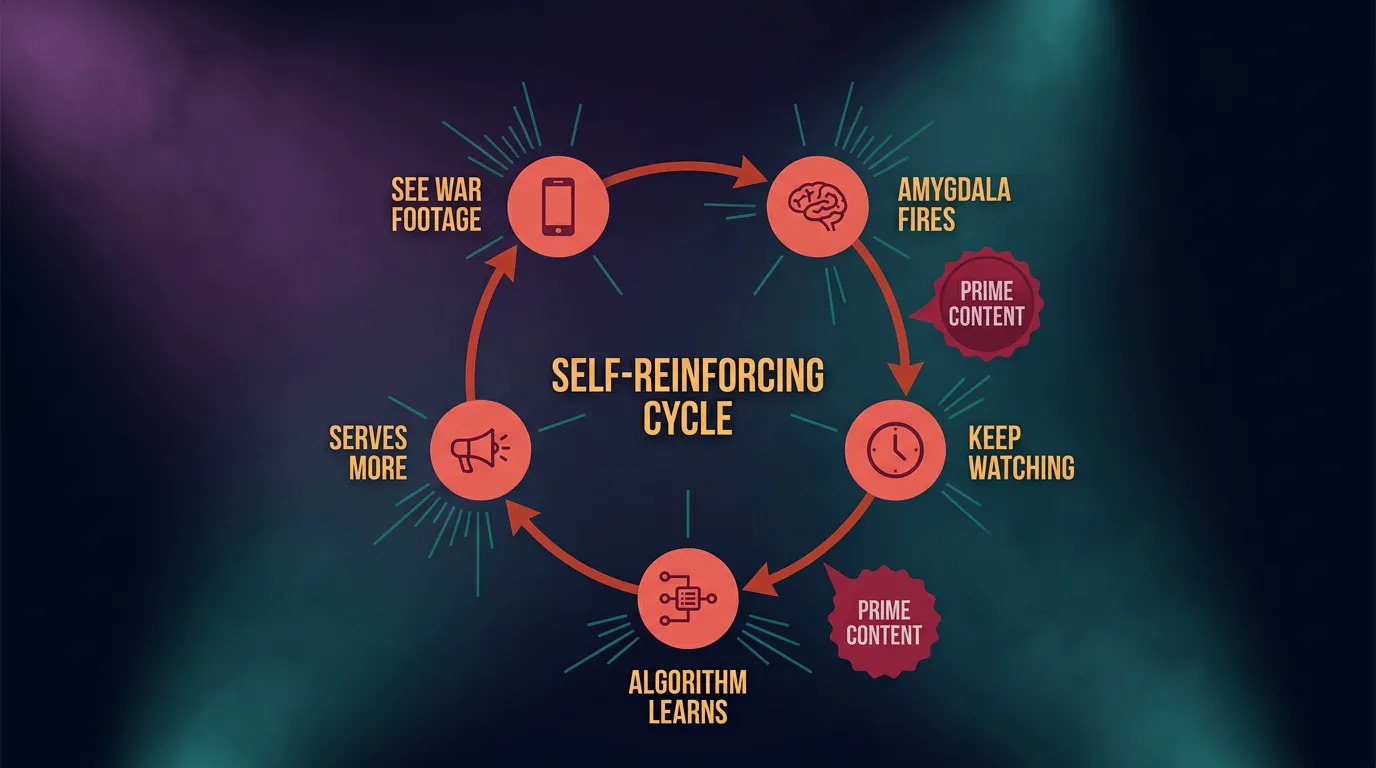 Algorithm feedback loop exploiting negativity bias