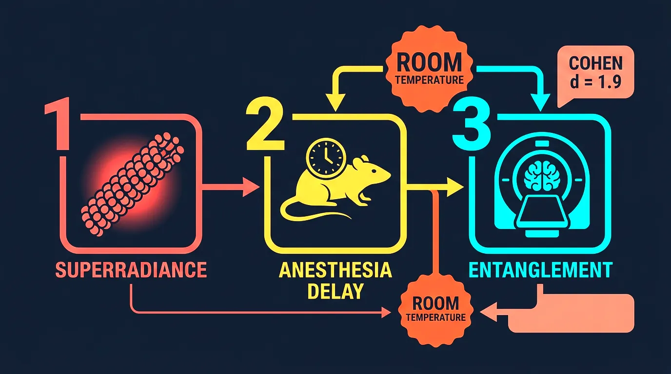 Three experiments supporting quantum consciousness
