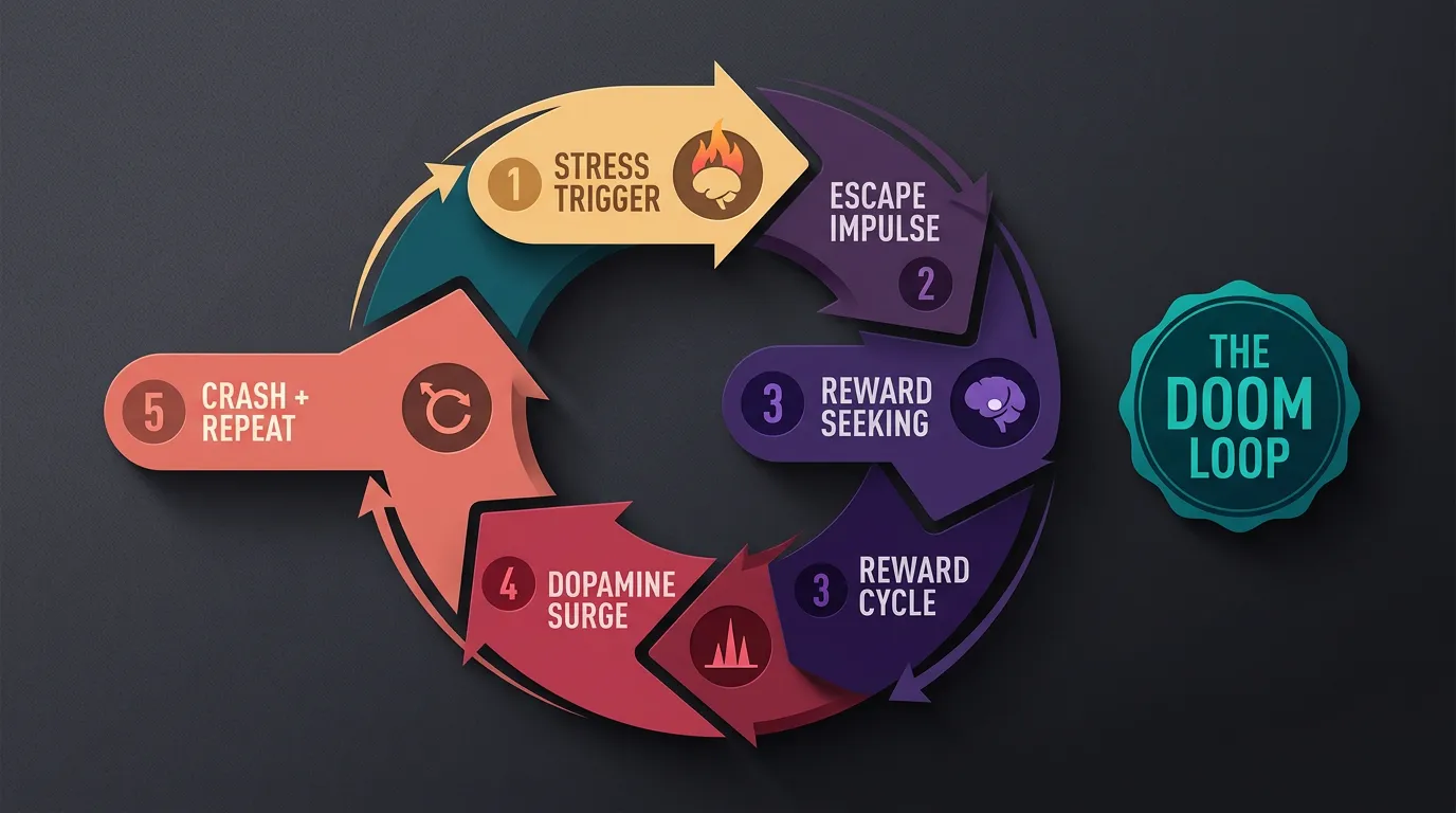 Neuroscience of doom spending and the dopamine reward cycle