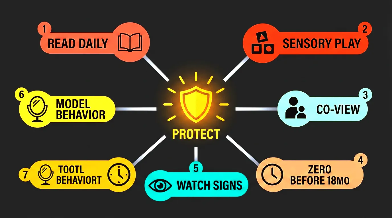 Steps to protect a child's brain from screen damage