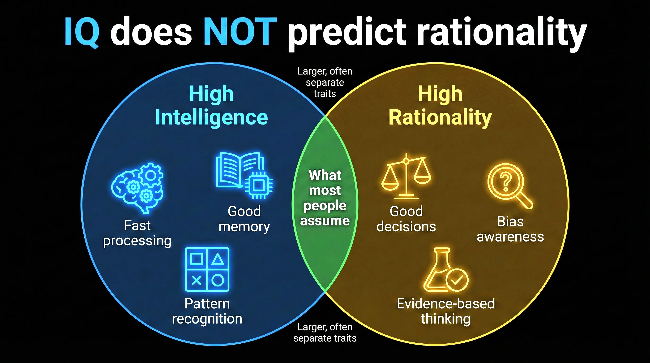 Intelligence vs rationality comparison